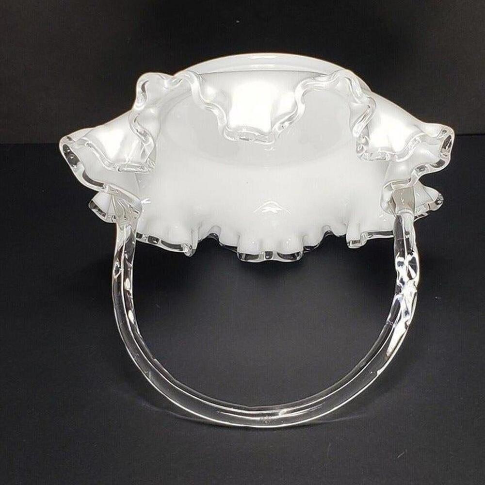 Fenton Silver Crest Glass Basket Vintage - Picture 6 of 9